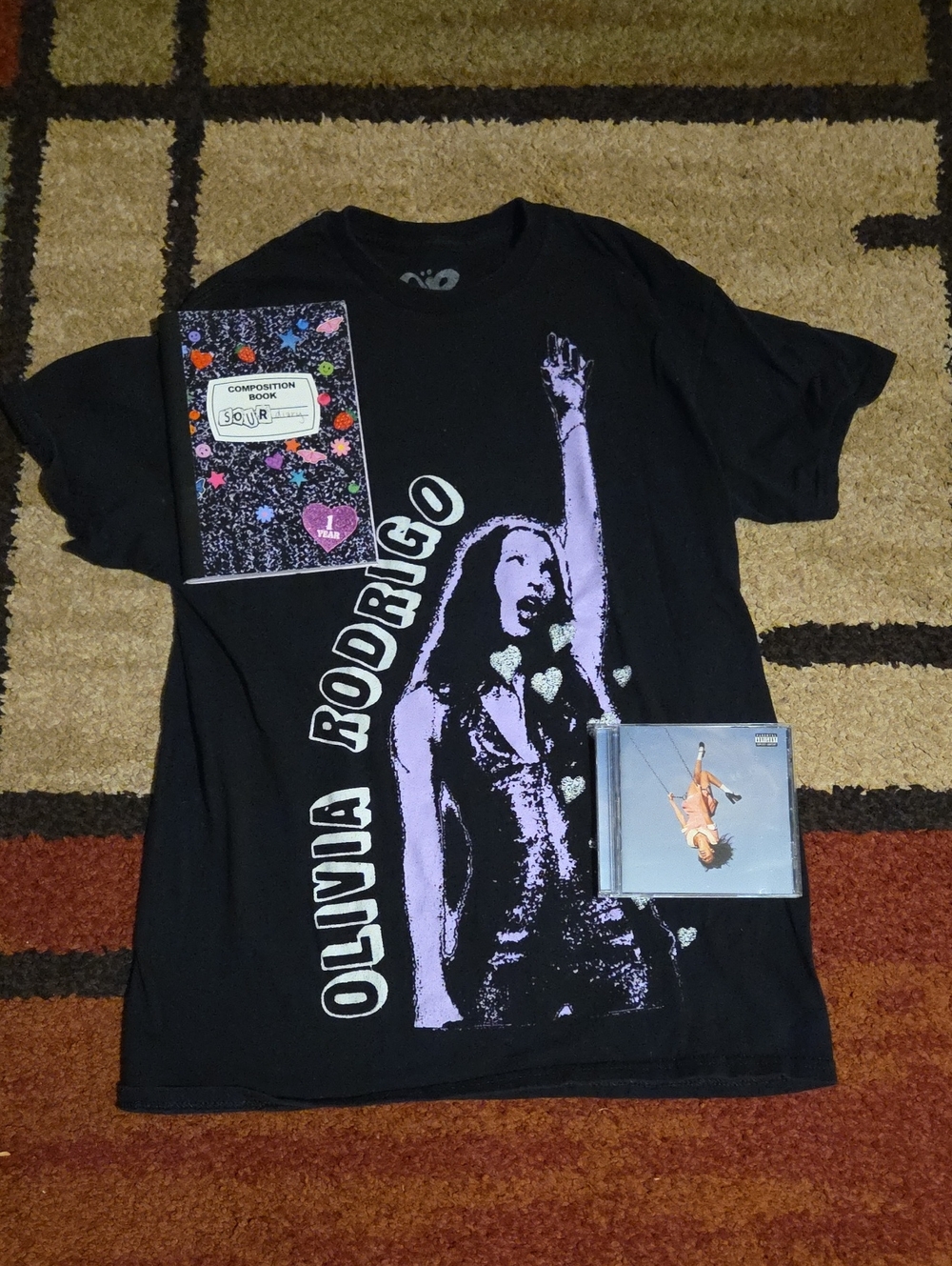 Olivia Rodrigo Merch Lot Shirt, CD, Diary, Sour, Guts, And Girl So In Love